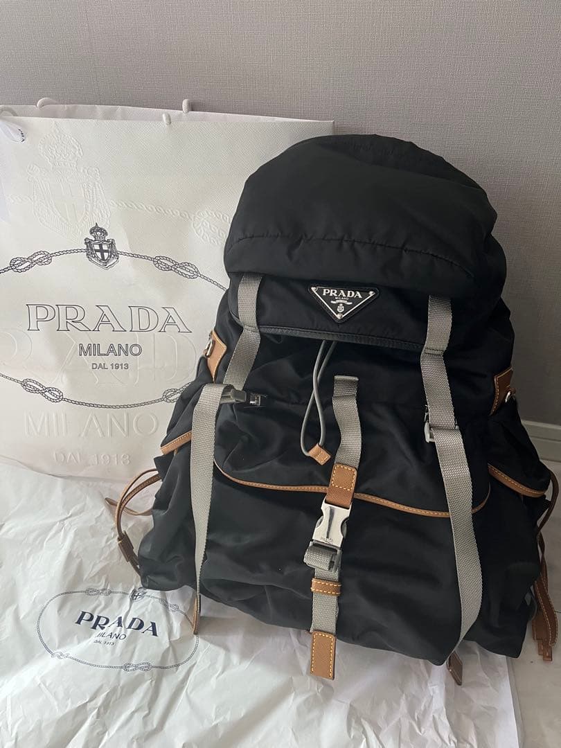 PRADA Re-Nylon Backpack Black Limited #QY5DKW