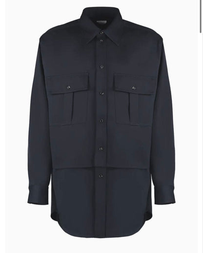 BOTTEGA VENETA WOOL OVERSHIRT NAVY size 44 #PG6V90