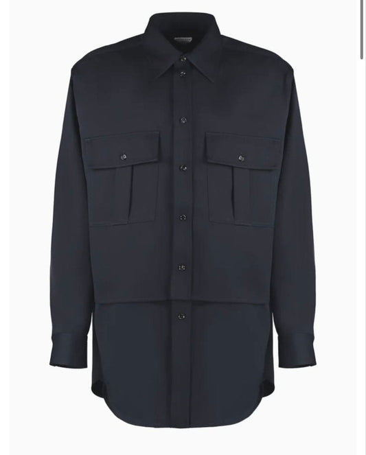 BOTTEGA VENETA WOOL OVERSHIRT NAVY size 44 #PG6V90