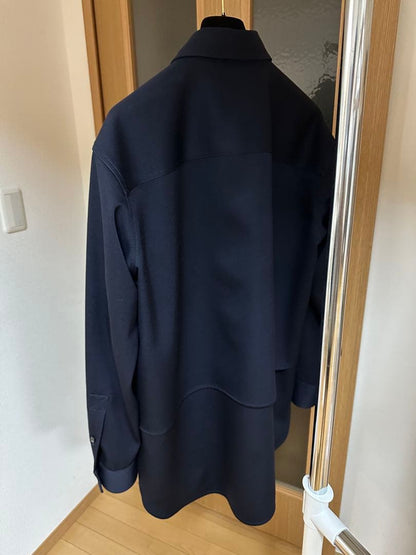 BOTTEGA VENETA WOOL OVERSHIRT NAVY size 44 #PG6V90