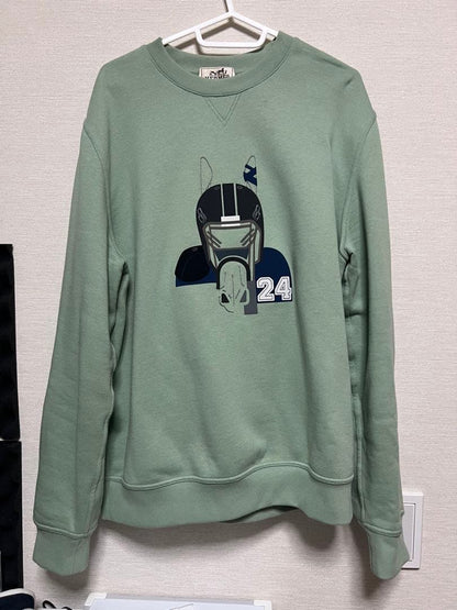 HERMES Green Helmet Print Large Men's HERMES #PF3GNM