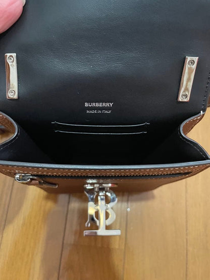 BURBERRY TB Robin Shoulder Bag Brown Leather #QYINCX