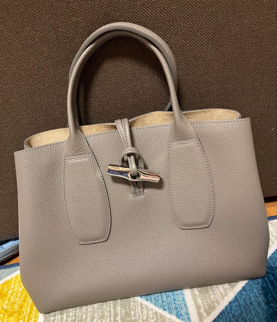 FURLA Roso Grey Leather Tote Bag Medium Shoulder Strap #QY2UCY