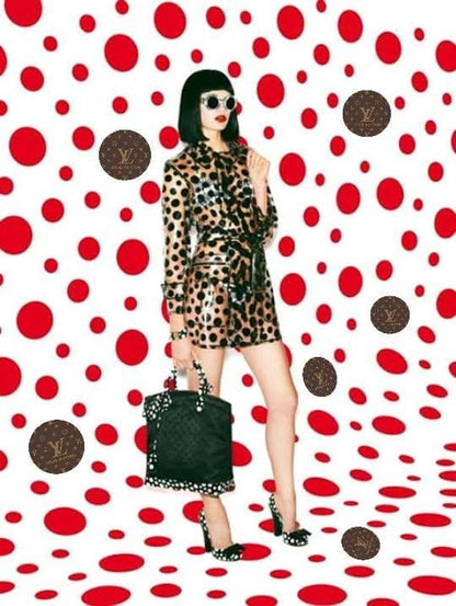 Louis Vuitton x Yayoi Kusama Lockit MM Dots Handbag #QYCGXV