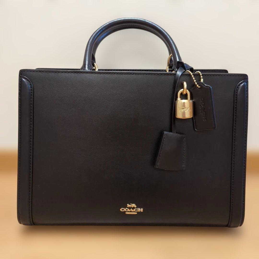 COACH Zoe Carryall Leather 2-Way Handbag Shoulder Bag #QY2M7N