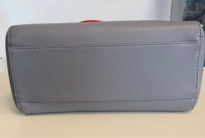 FENDI Mini Peekaboo Light Gray Leather 2-Way Handbag #QY4J4D