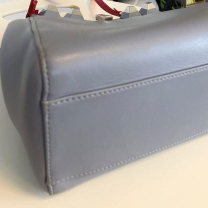 FENDI Mini Peekaboo Light Gray Leather 2-Way Handbag #QY4J4D