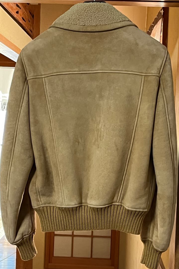 Saint Laurent Paris 2015 Autumn/Winter Mouton Jacket, Size 44, Beige, Wo #QY25I6