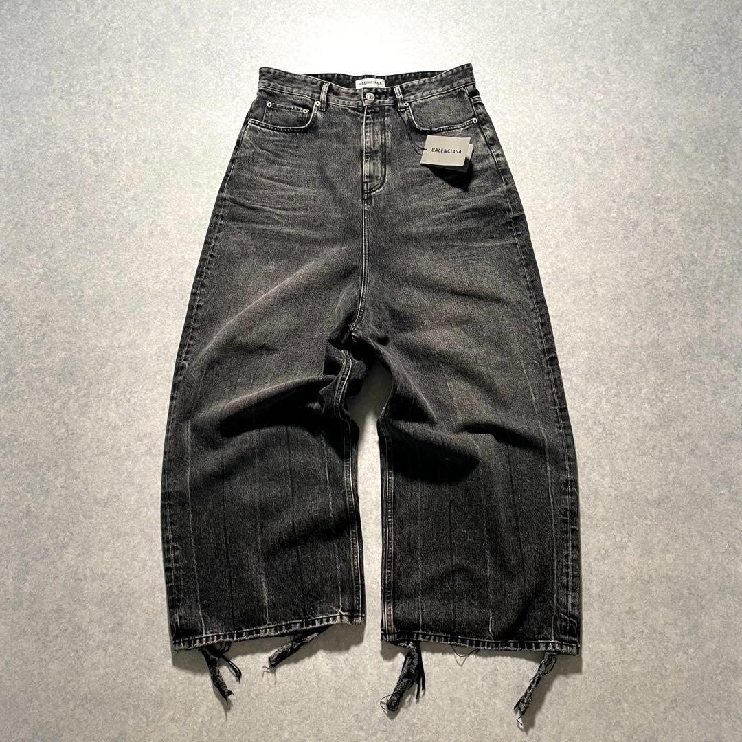Balenciaga baggy denim pants with tags, distressed, wide, Y2K #QY1I1G