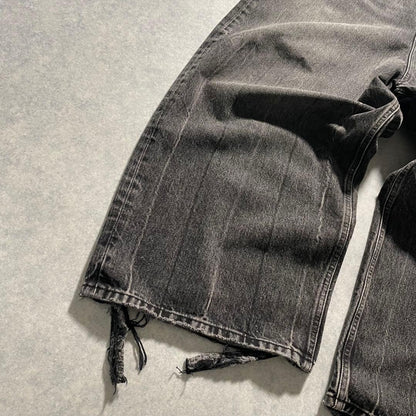 Balenciaga baggy denim pants with tags, distressed, wide, Y2K #QY1I1G