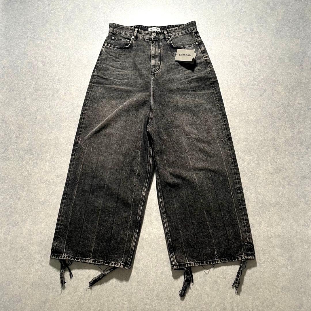 Balenciaga baggy denim pants with tags, distressed, wide, Y2K #QY1I1G