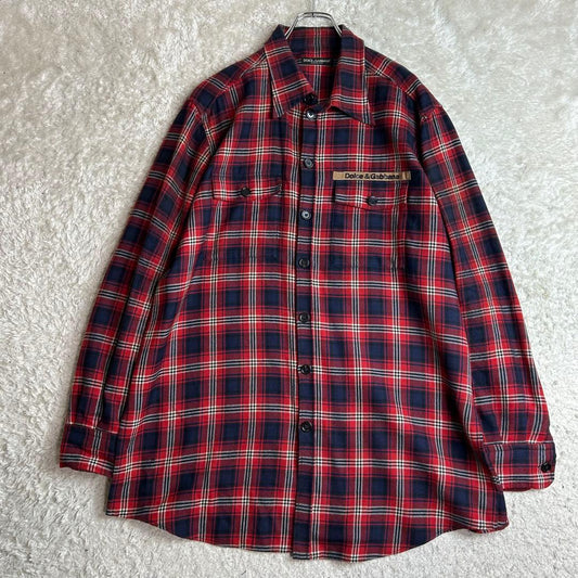 DOLCE & GABBANA Check Shirt XL #QY07SZ