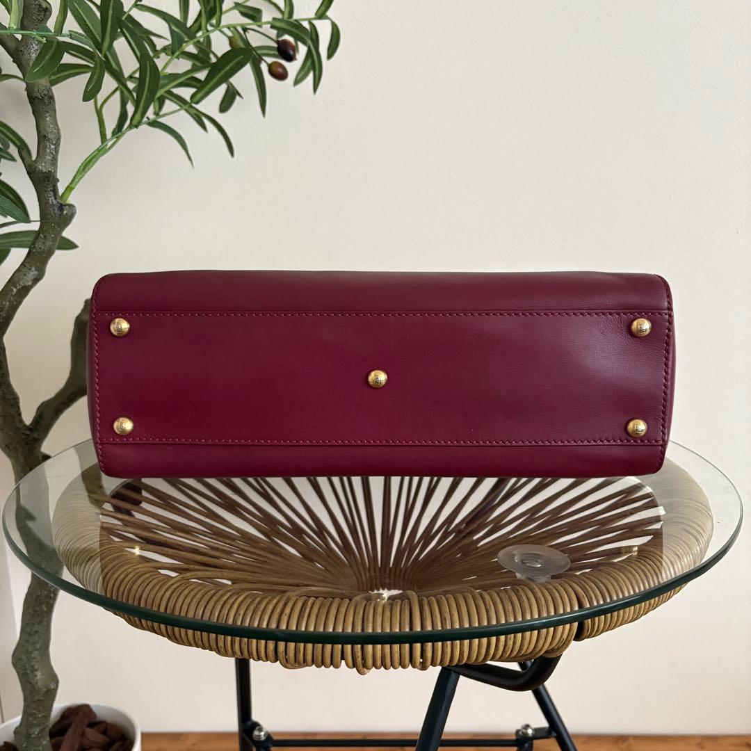 FENDI Peekaboo Medium Wine Red #QYE6WQ