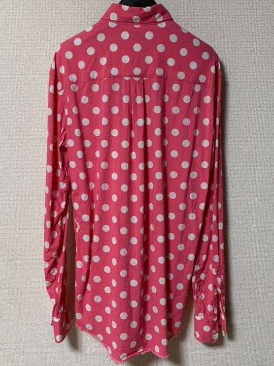Saint Laurent Paris Hedi Pink Polka Dot Shirt, Size 37 #QYI81Q
