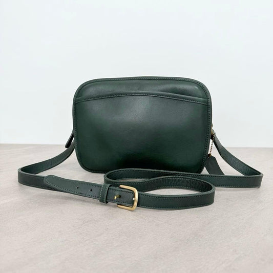 Old Coach Shoulder Bag Green Glove-Tanned Leather USA #QYC8EO