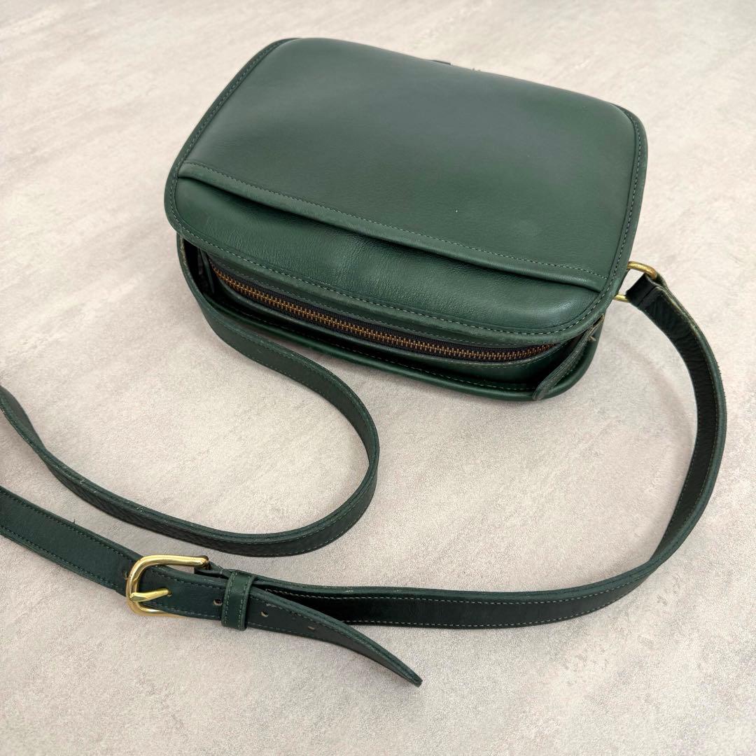 Old Coach Shoulder Bag Green Glove-Tanned Leather USA #QYC8EO