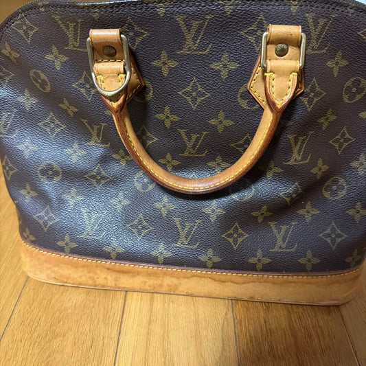 LOUIS VUITTON Monogram Leather Handbag Brown Vintage Authentic From Japa #QY4422