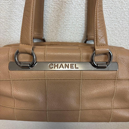 CHANEL Beige Quilted Leather Handbag #QY69JS