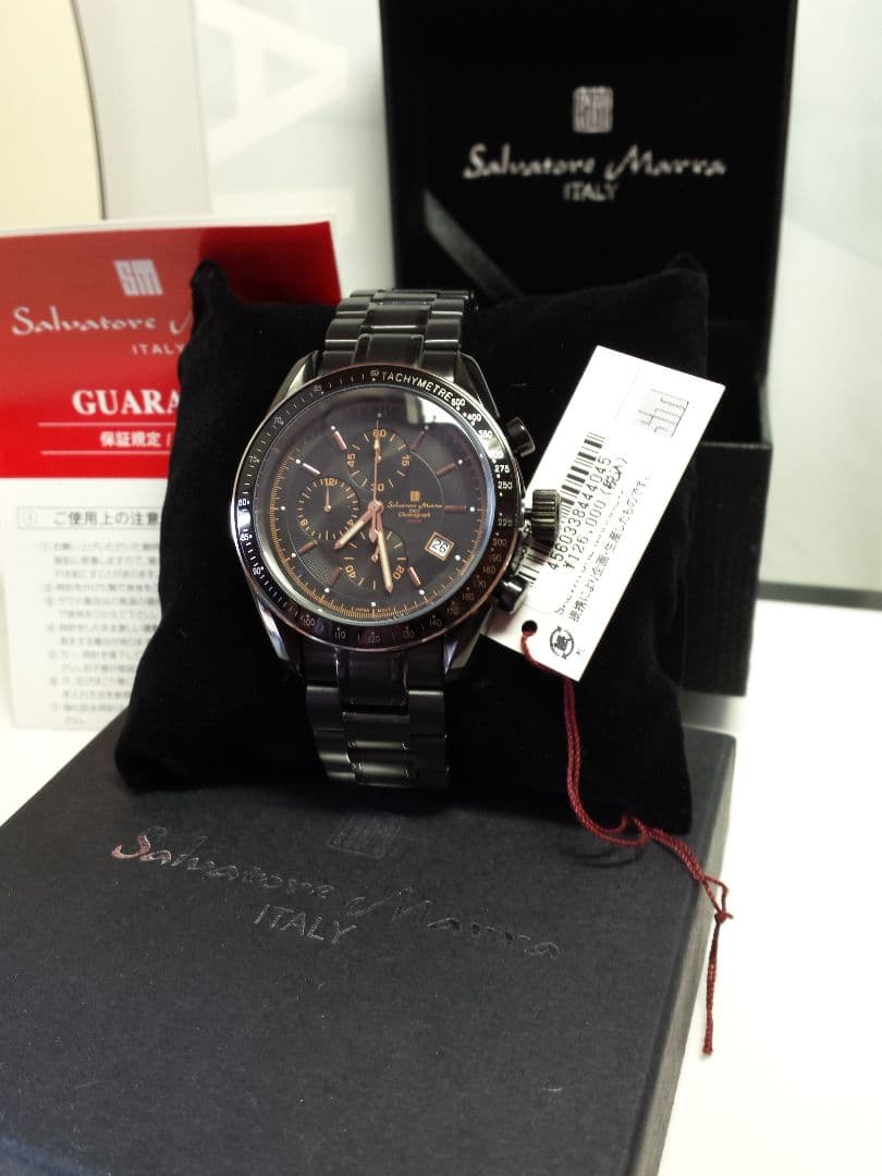 Full black IP coating with center chronograph. Production model. #QY43ST