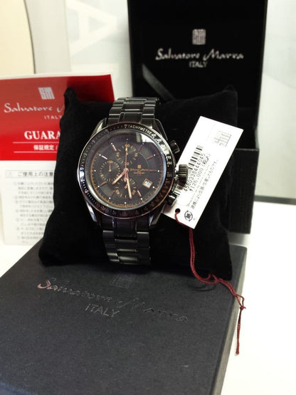 Full black IP coating with center chronograph. Production model. #QY43ST