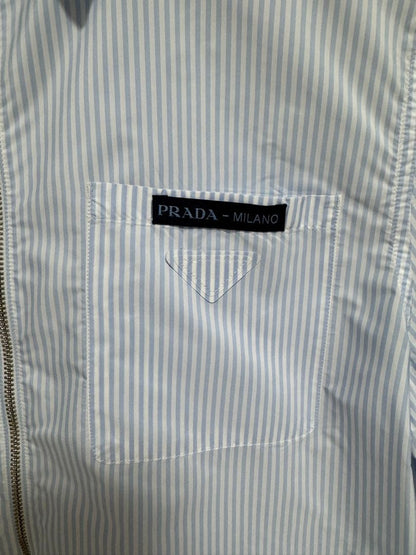 PRADA Striped Zip-Up Shirt with Long Sleeves #QY9FQV