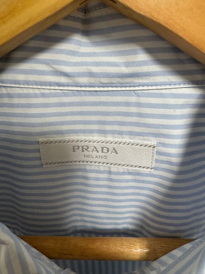 PRADA Striped Zip-Up Shirt with Long Sleeves #QY9FQV