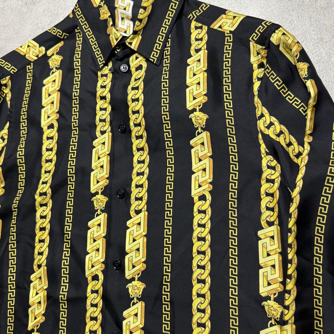 Versace Chain Silk Button Up Shirt #PGBD3Z