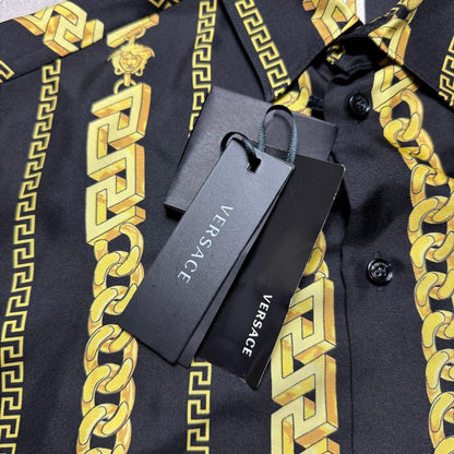 Versace Chain Silk Button Up Shirt #PGBD3Z