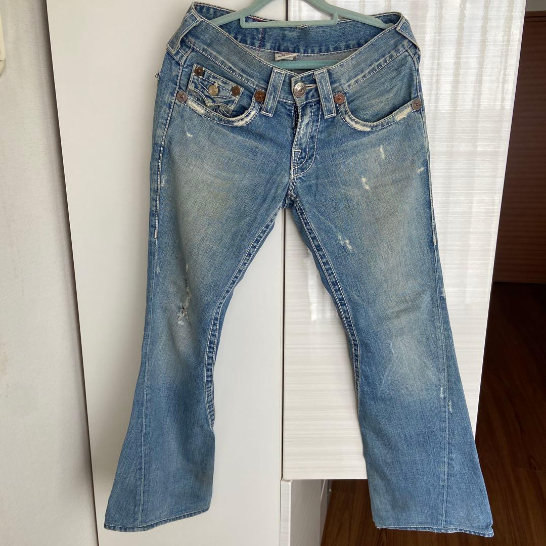 TRUE RELIGION JOY BIG T-shirt with white stitching (Foo Denim) #QO2LBQ