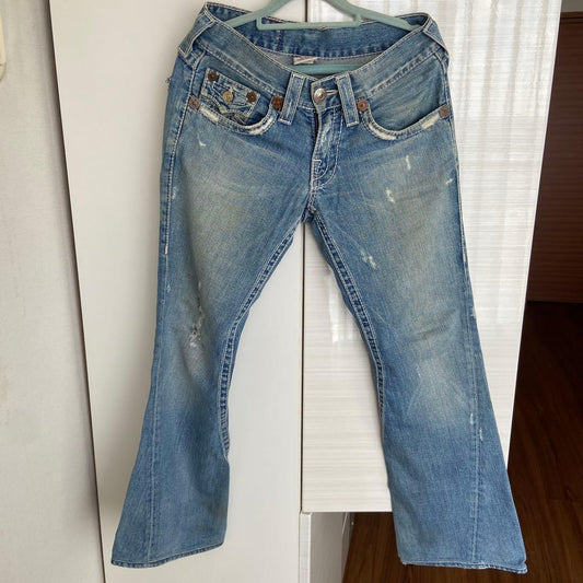 TRUE RELIGION JOY BIG T-shirt with white stitching (Foo Denim) #QO2LBQ