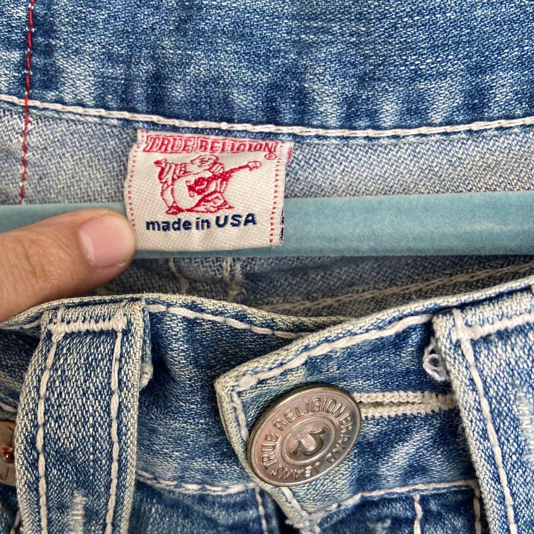 TRUE RELIGION JOY BIG T-shirt with white stitching (Foo Denim) #QO2LBQ