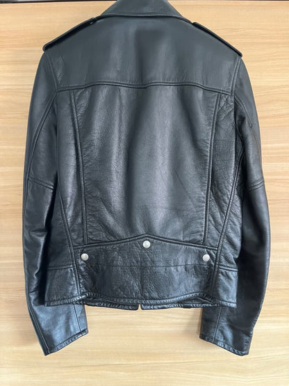 Summer Sale: SAINT LAURENT Leather Biker Jacket L01 #PFDXOS