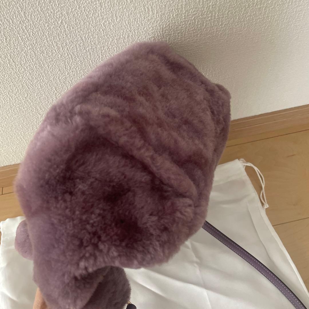 COACH Purple Shearling Fur 2-Way Tote Shoulder Bag #QY85HL