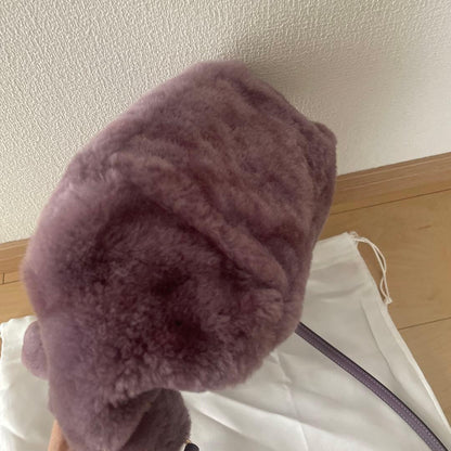 COACH Purple Shearling Fur 2-Way Tote Shoulder Bag #QY85HL
