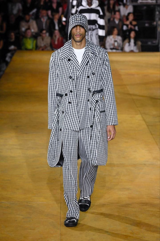 Burberry 20SS Wide-leg Pants, Size 46, Gingham Check #QY85KS