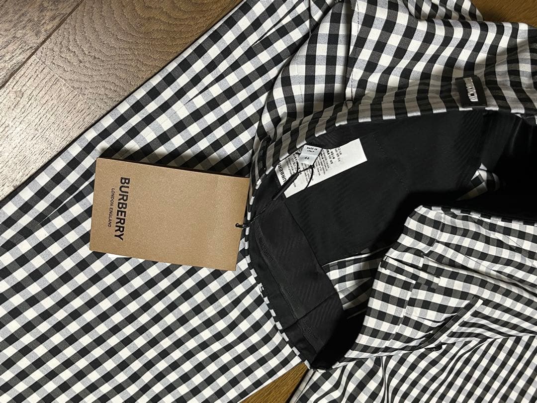 Burberry 20SS Wide-leg Pants, Size 46, Gingham Check #QY85KS