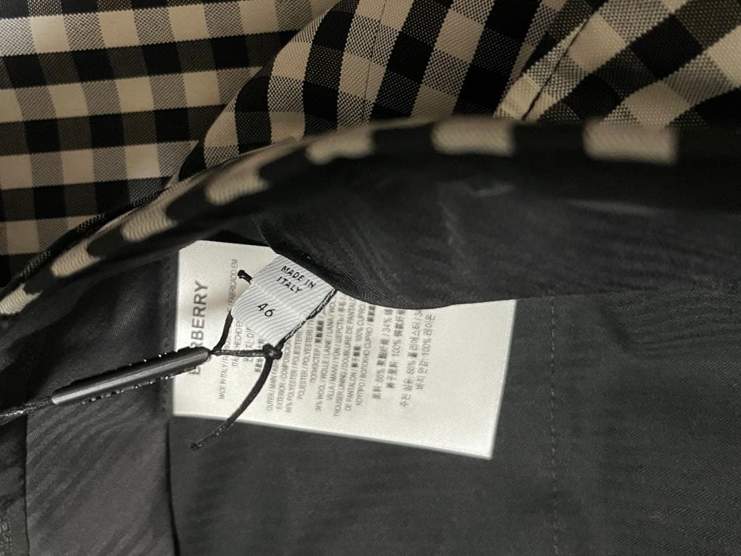 Burberry 20SS Wide-leg Pants, Size 46, Gingham Check #QY85KS