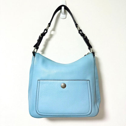 COACH Shoulder Handbag Blue Leather Mint #QY7ZXI