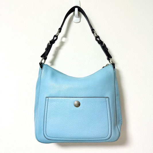 COACH Shoulder Handbag Blue Leather Mint #QY7ZXI