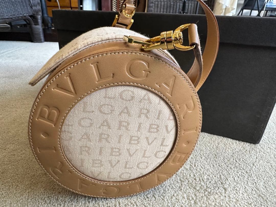 BVLGARI cylindrical handbag in beige #QYAB4G
