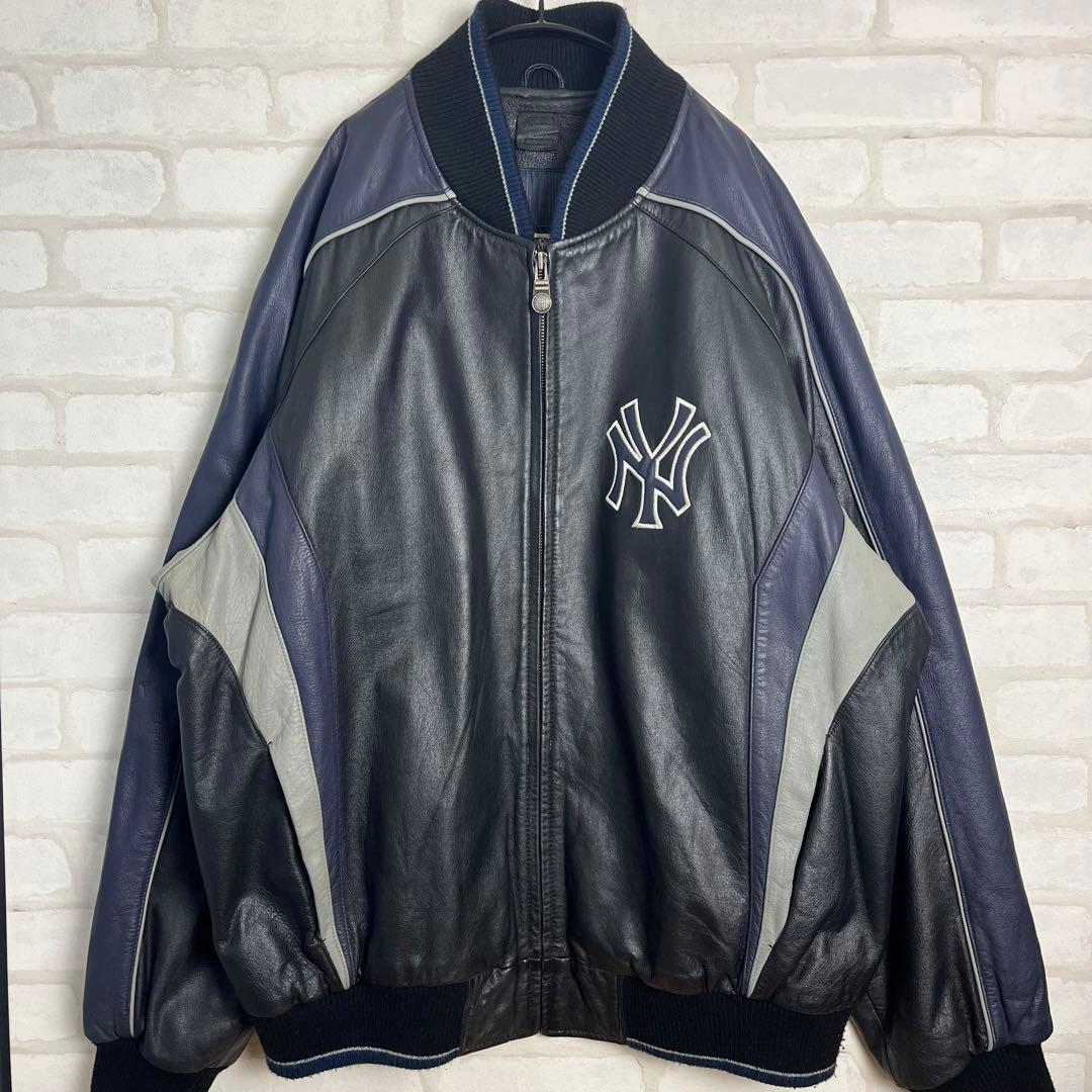 New York Yankees MLB NY Stadium Leather Jacket, Size L #QY98CA