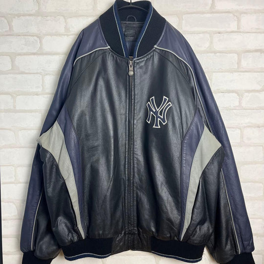 New York Yankees MLB NY Stadium Leather Jacket, Size L #QY98CA