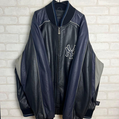 New York Yankees MLB NY Stadium Leather Jacket, Size L #QY98CA