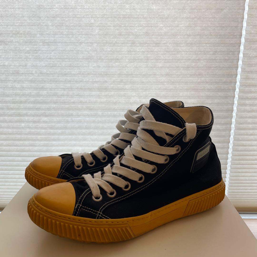 archive18ss PRADA Canvas High Sneakers #QY85K9