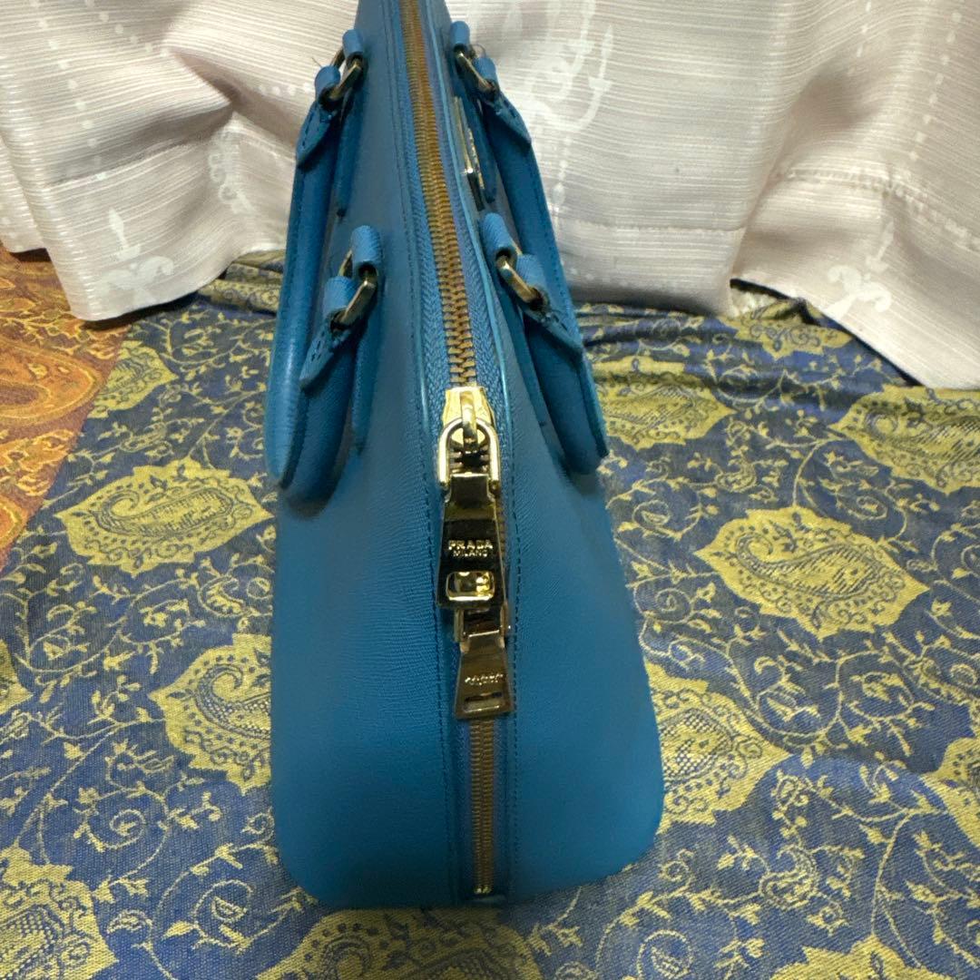 PRADA Blue Saffiano Leather Handbag #QY5TN0