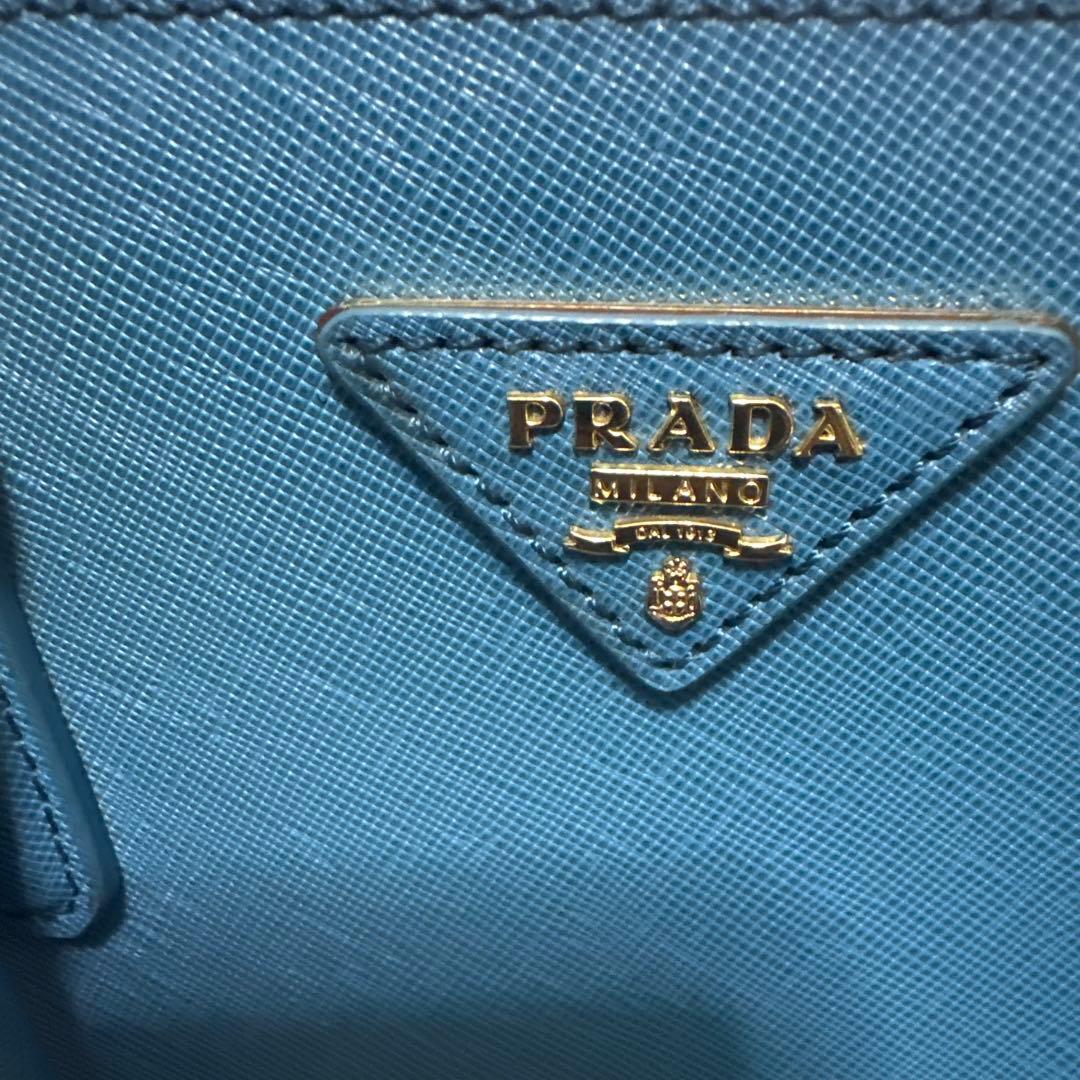 PRADA Blue Saffiano Leather Handbag #QY5TN0