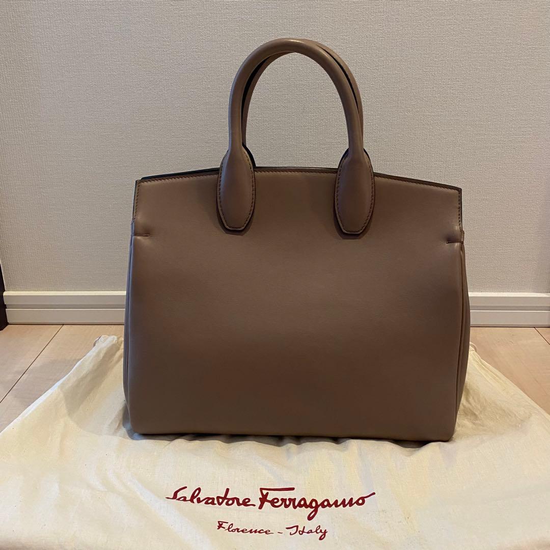 Salvatore Ferragamo Studio Gray Pouch #QYIA68