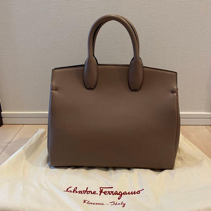 Salvatore Ferragamo Studio Gray Pouch #QYIA68