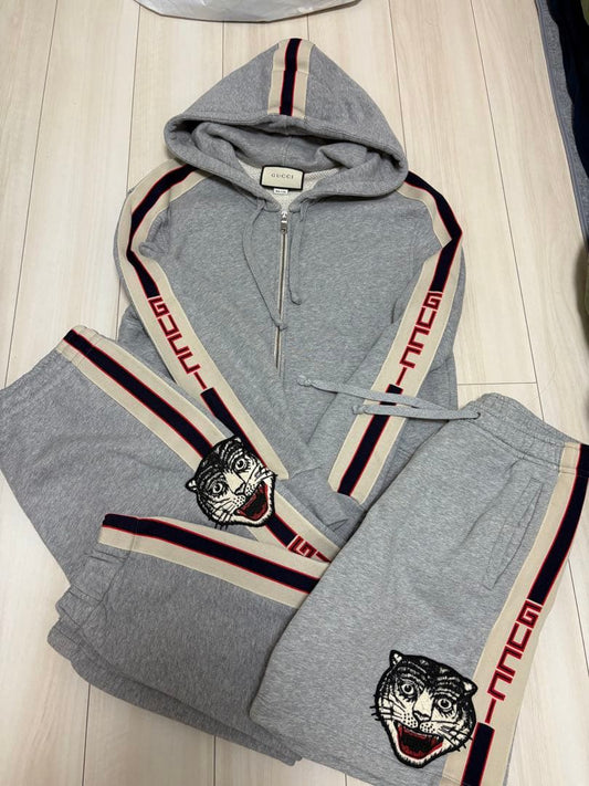 GUCCI Grey Hoodie XS with Tiger Embroidery #QY0VL3