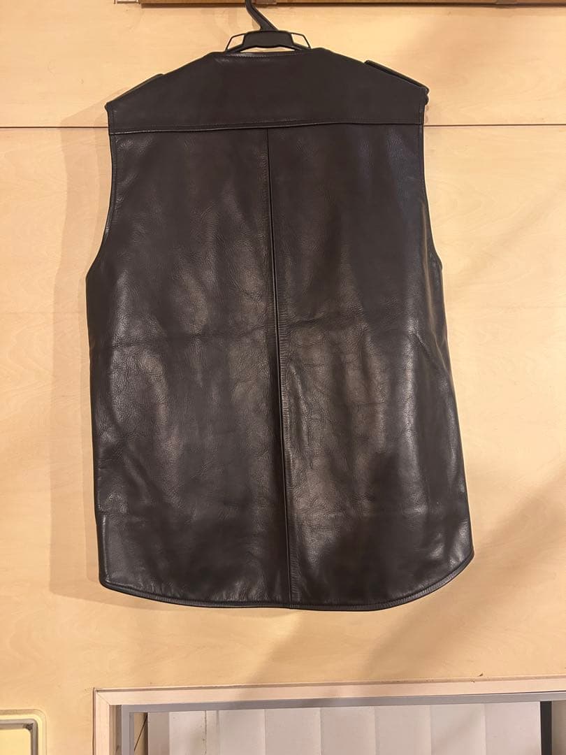 Mr Gentle Man black leather vest with tag #QY0VBW
